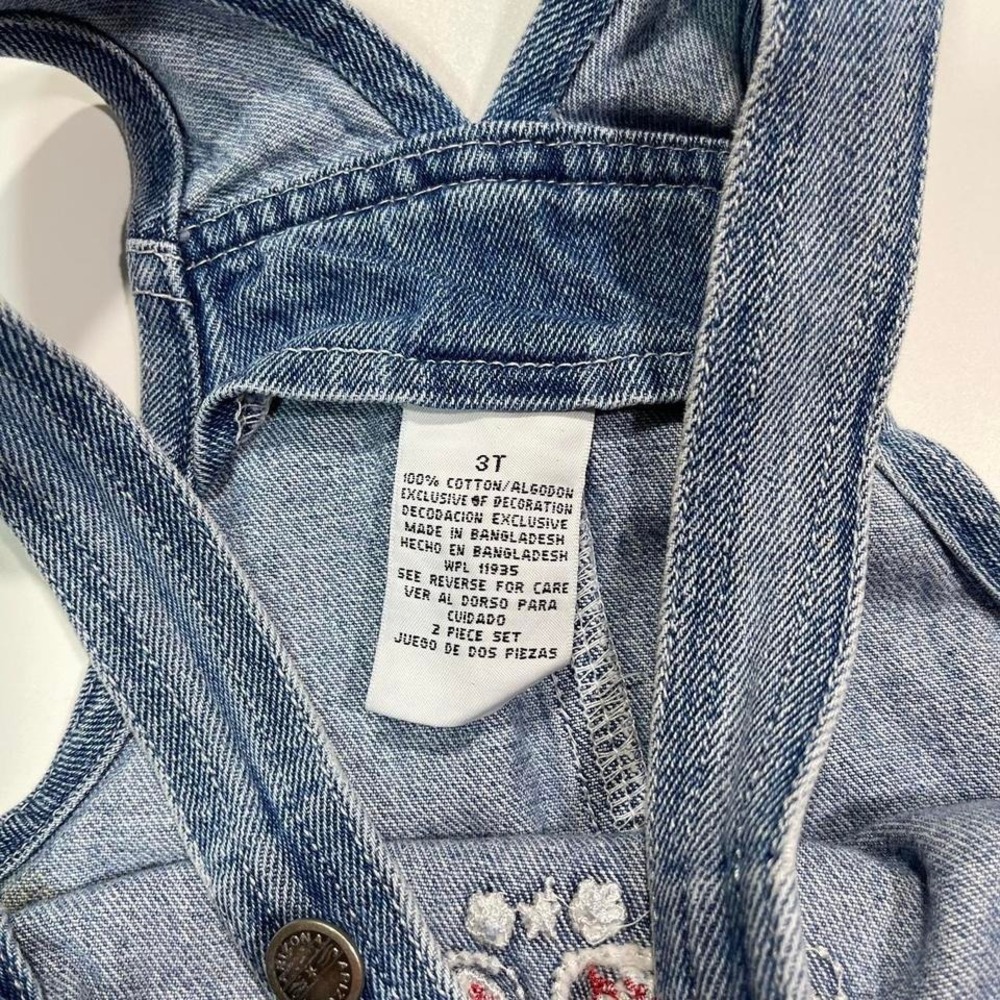Vintage 90s Denim Overalls Shorts - Picture 5 of 8